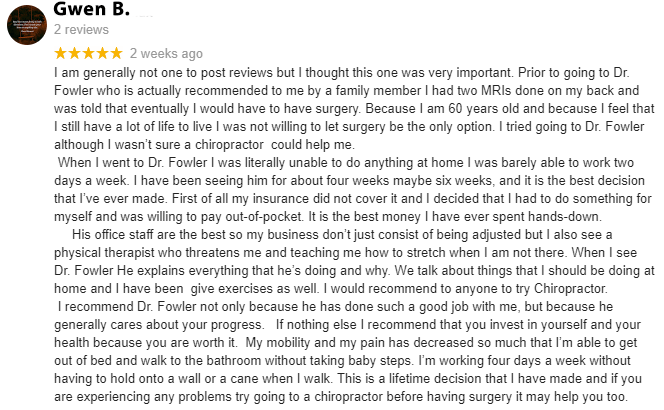 Chiropractic in Dallas TX Patient Testimonial Gwen l Chiropractic in Dallas TX Patient Testimonial Gwen l